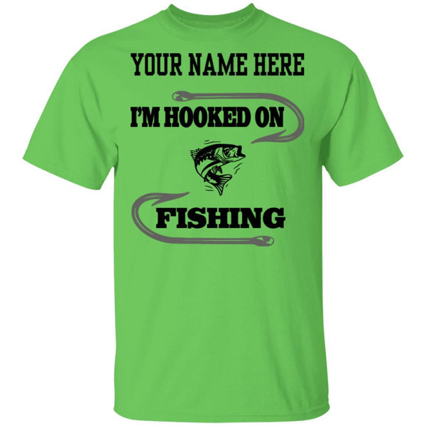 I'm hooked on fishing t-shirt b lime