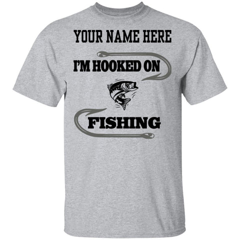 I'm hooked on fishing t-shirt b sport-grey