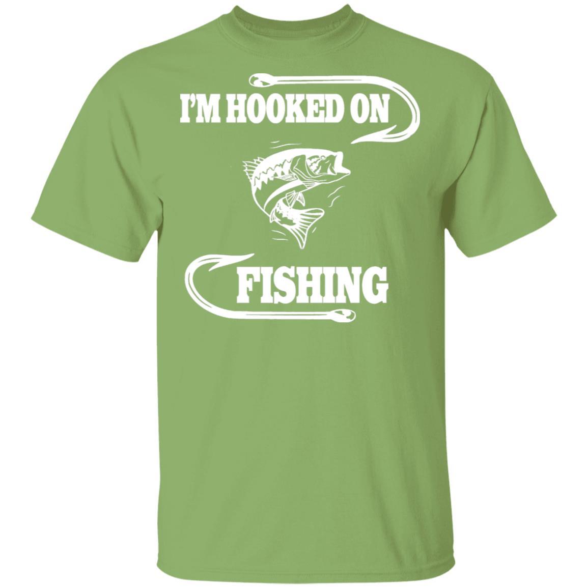 I'm hooked on fishing t shirt w kiwi