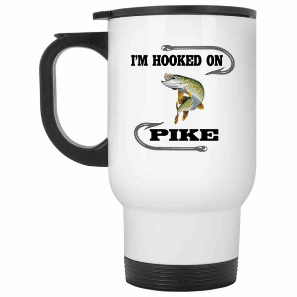 I'm hooked on pike white travel mug