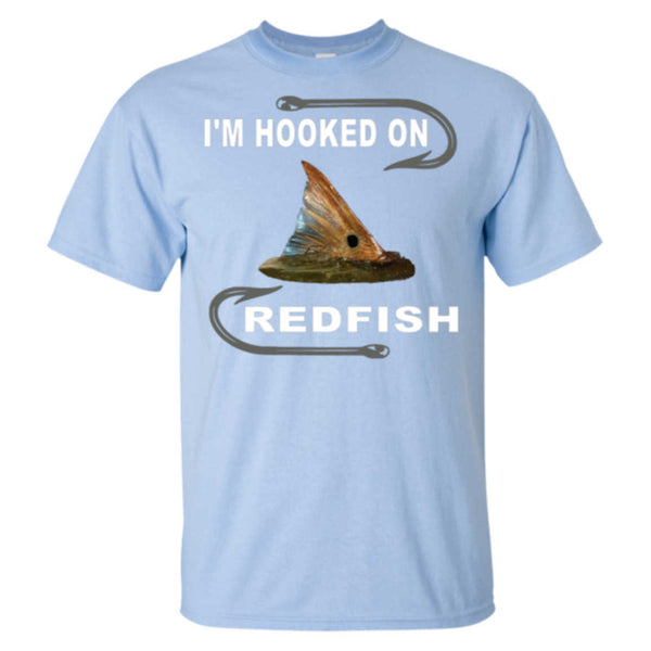 I'm hooked on redfish t-shirt w light-blue