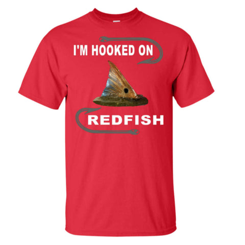 I'm hooked on redfish t-shirt w red