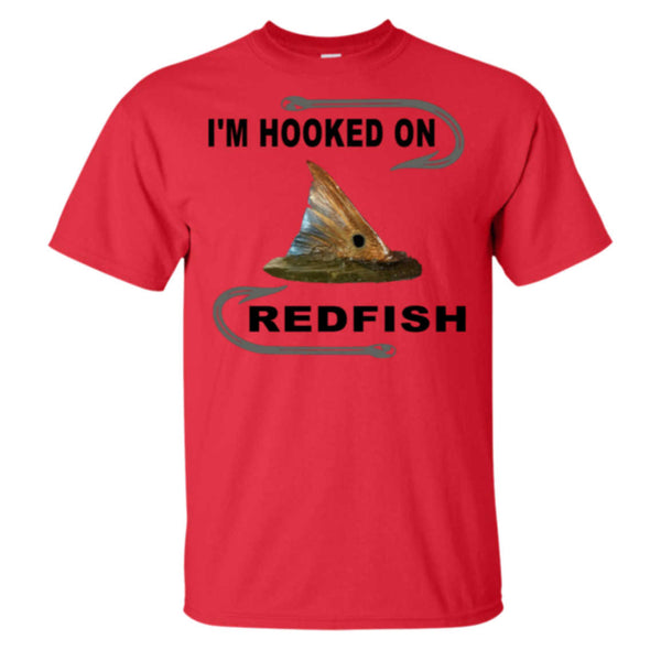 I'm hooked on redfish t-shirt red