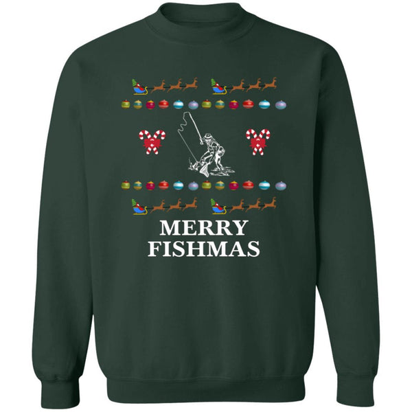 Merry Fishmas sweatshirt forest-green