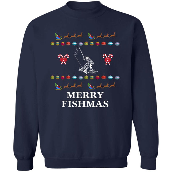 Merry Fishmas sweatshirt navy