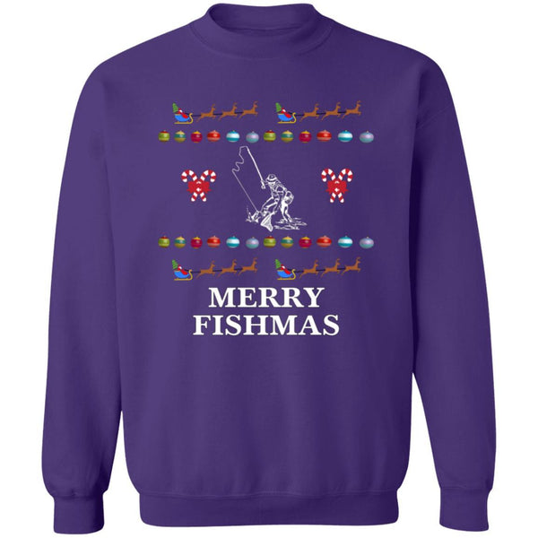 Merry Fishmas sweatshirt purple