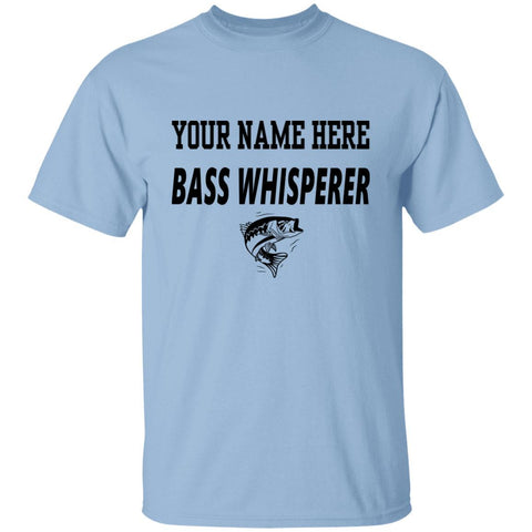 Personalized bass whisperer t shirt b light-blue