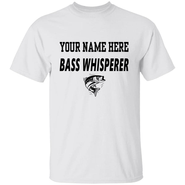 Personalized bass whisperer t shirt b white