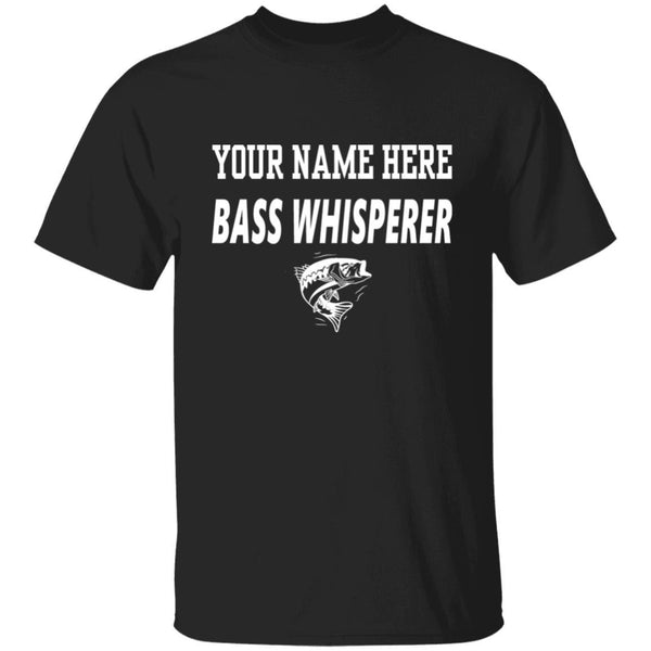 Personalized bass whisperer t shirt w black