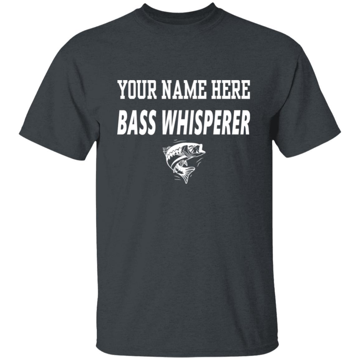 Personalized bass whisperer t shirt w dark-heather