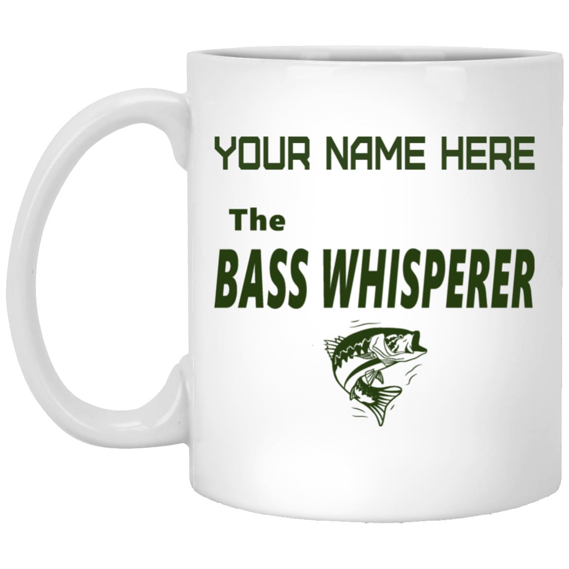 Personalized The Bass Whisperer white mugs g