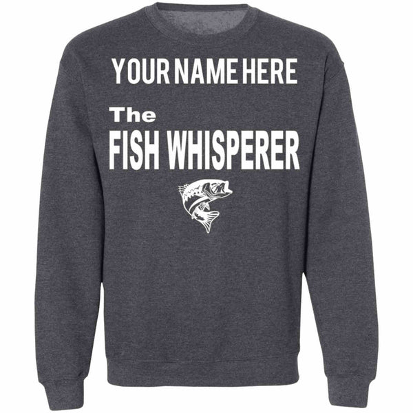 Personalized the fish whisperer sweatshirt dark-heather