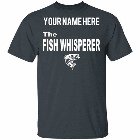 Personalized the fish whisperer t-shirt dark-heather