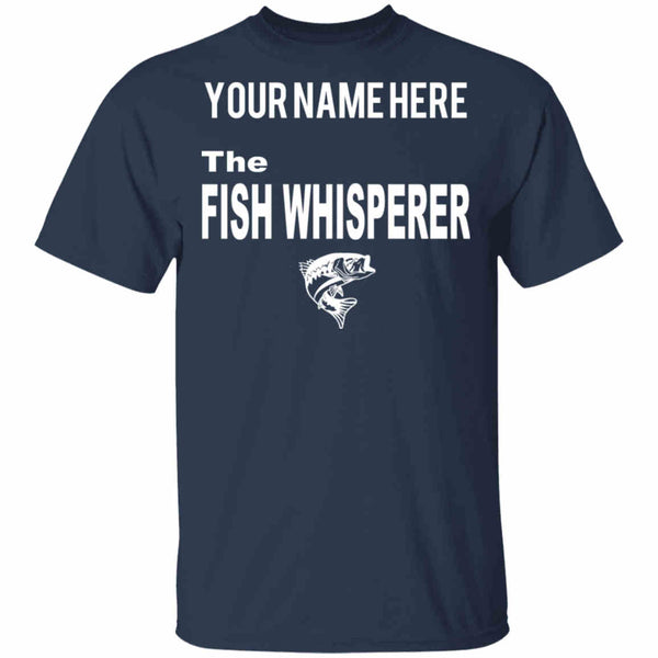 Personalized the fish whisperer t-shirt navy