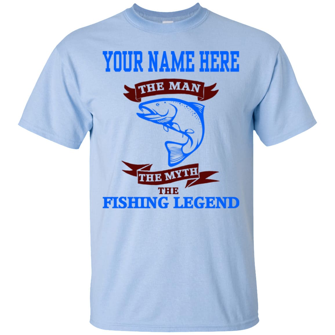 Personalized-The Man The Myth The Fishing Legend T Shirt c