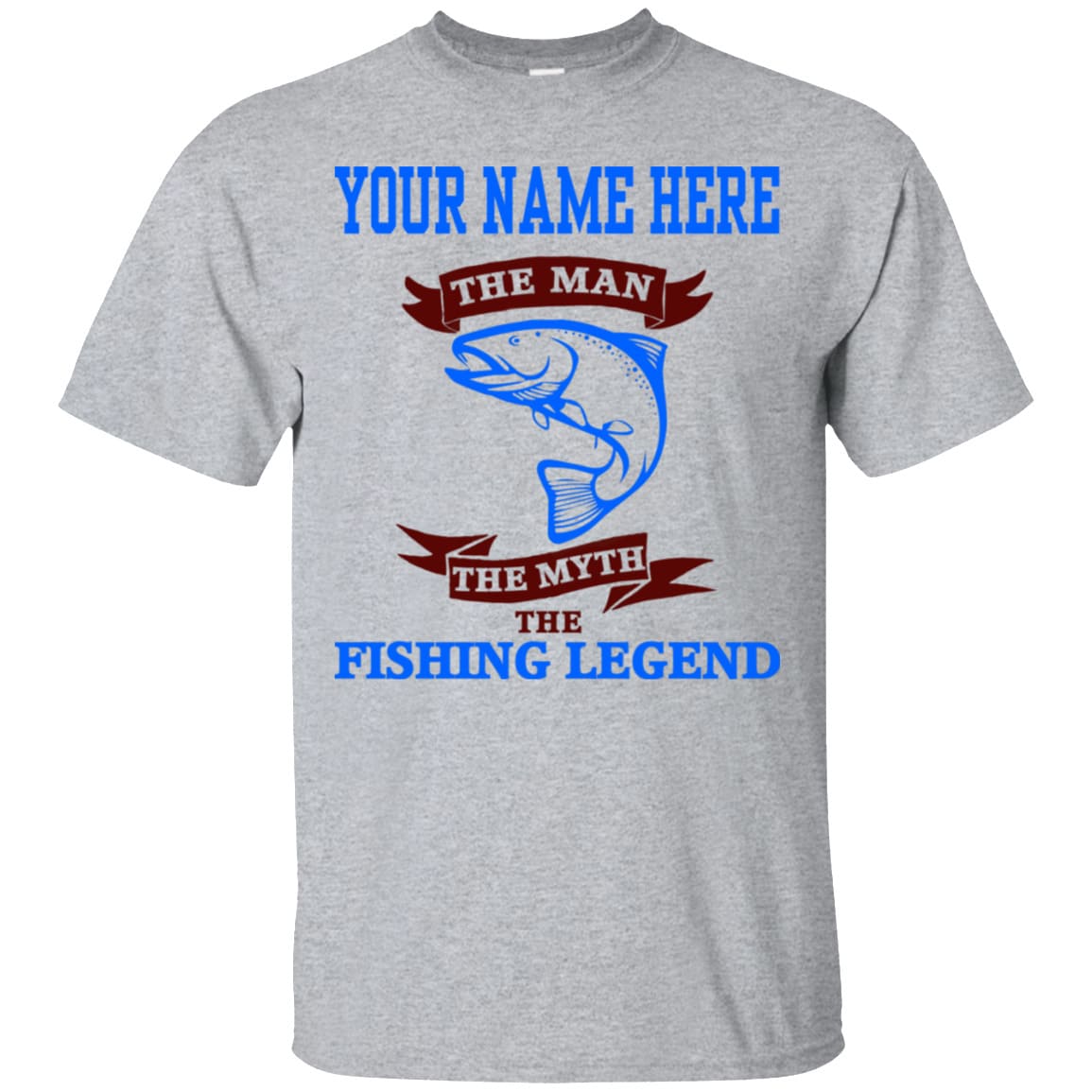 Personalized-The Man The Myth The Fishing Legend T Shirt c