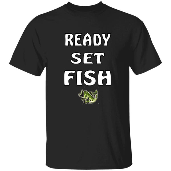 Ready set fish w t-shirt black