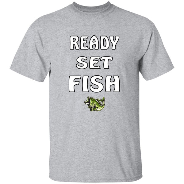Ready set fish w t-shirt sport-grey