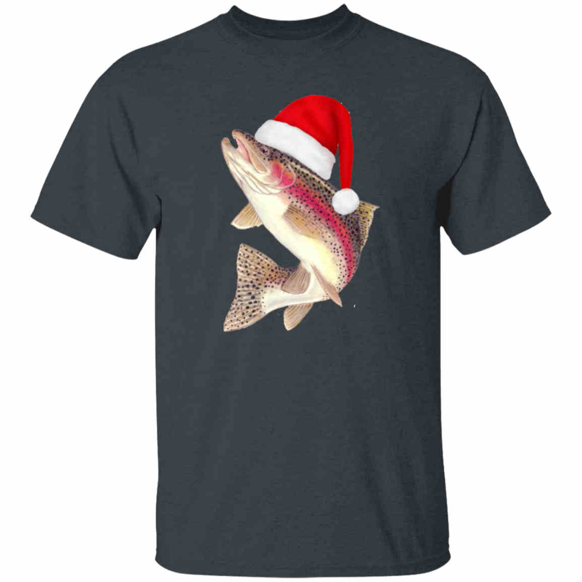 Santa fish hoodie dark-heather
