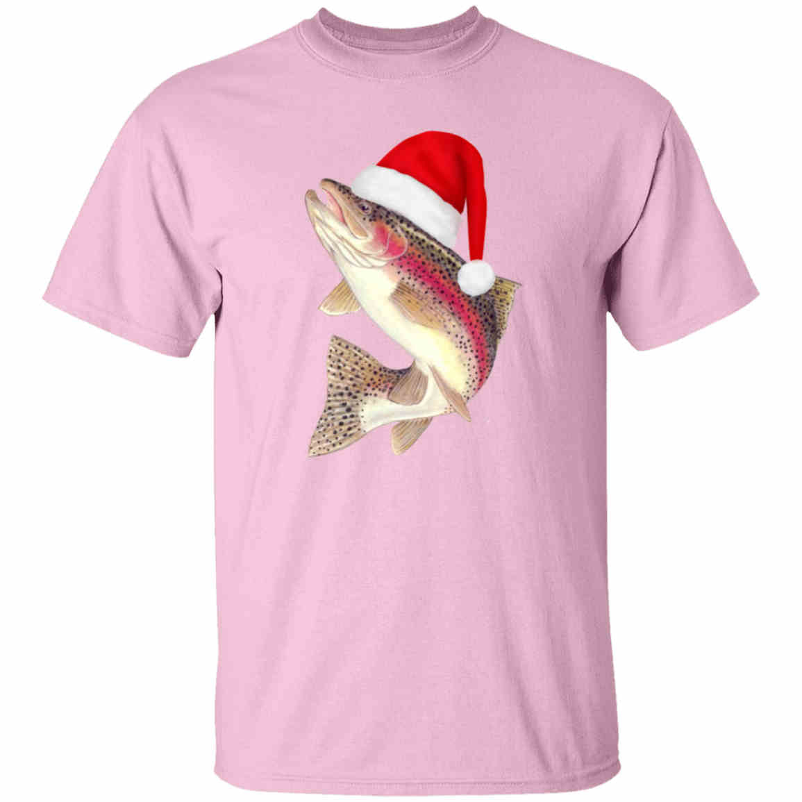 Santa fish hoodie light-pink
