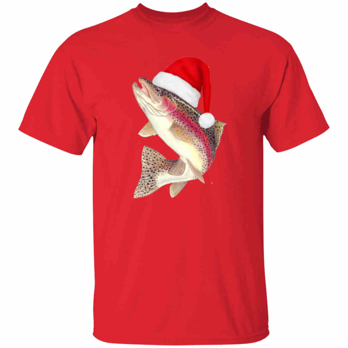 Santa fish hoodie red
