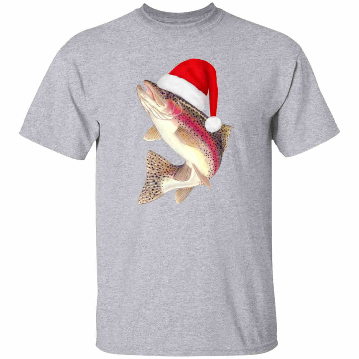 Santa fish hoodie sport-grey