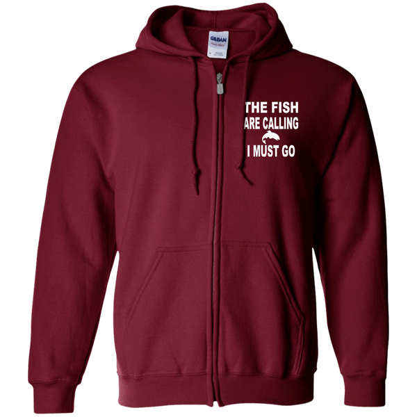 The fish are calling i must go zip up hoodie maroon w