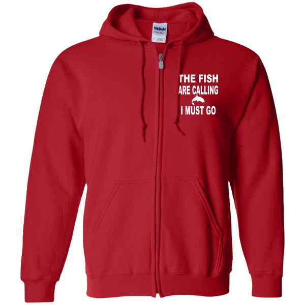 The fish are calling i must go zip up hoodie red w 