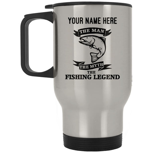 Personalized The Man The Myth The Fishing Legend Stainless Travel Mug