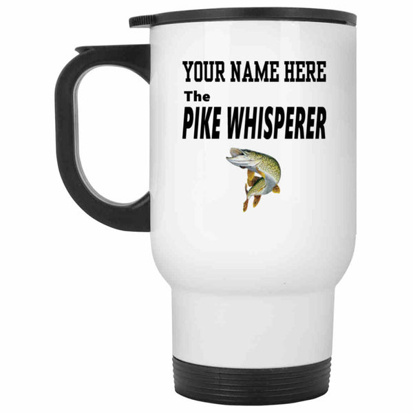 Personalized the pike whisperer travel mug white