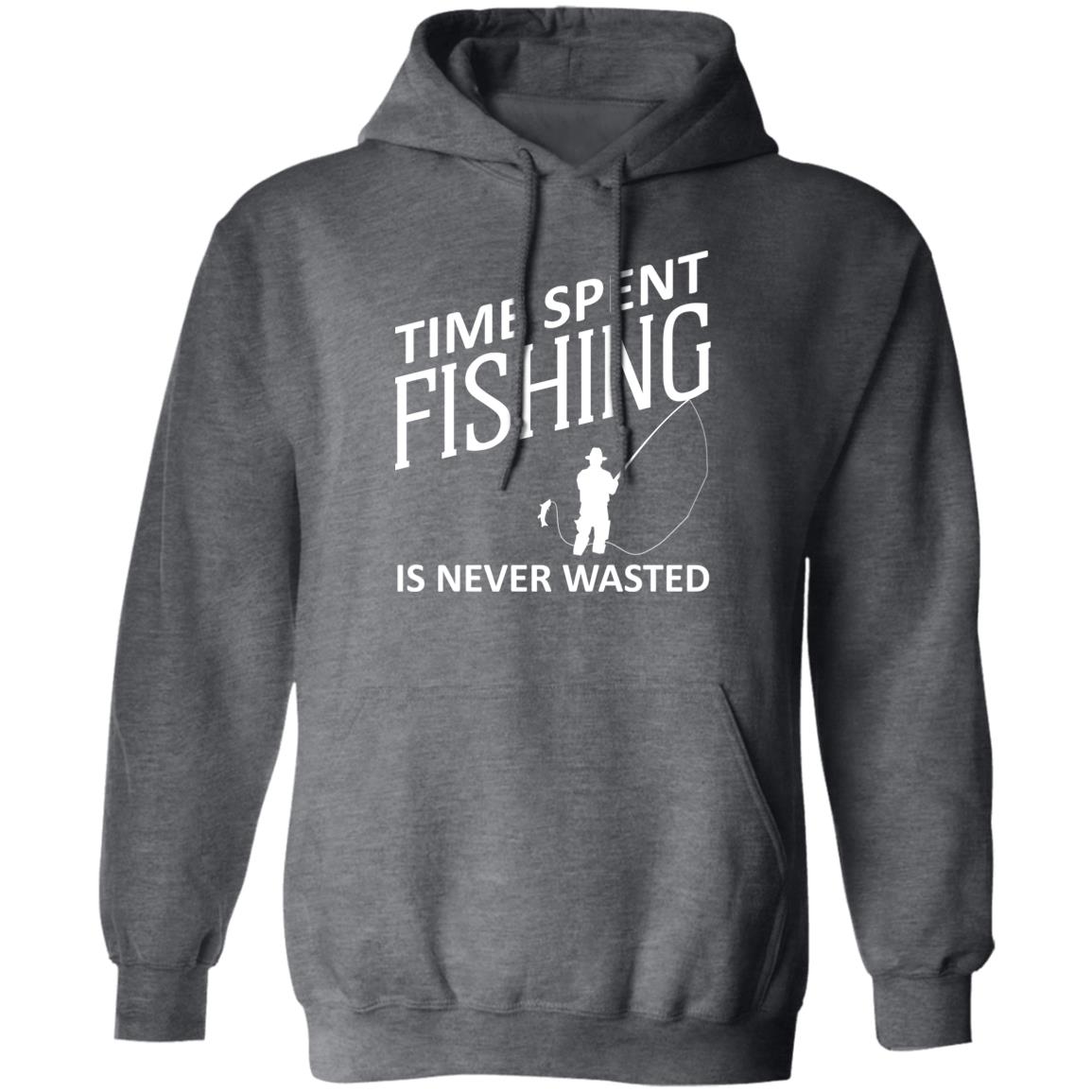 Time spent fishing pullover hoodie dark-heather-w