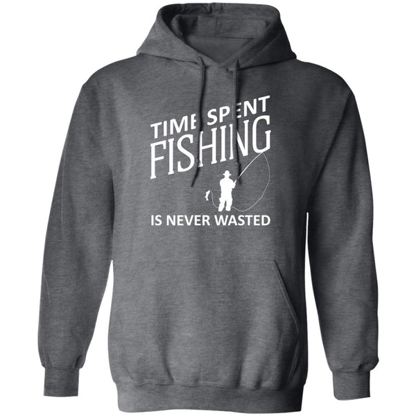 Time spent fishing pullover hoodie dark-heather-w
