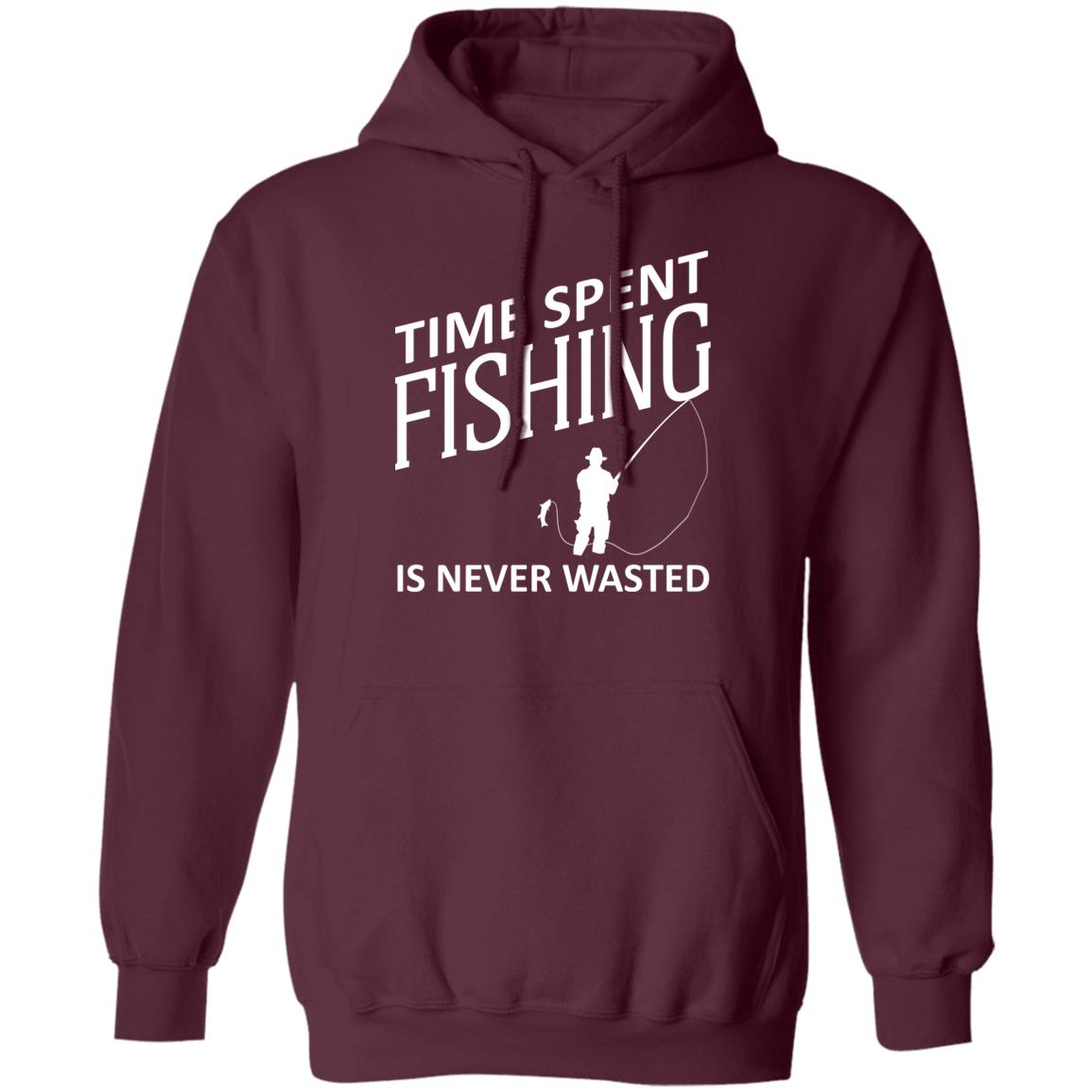 Time spent fishing pullover hoodie maroon-w