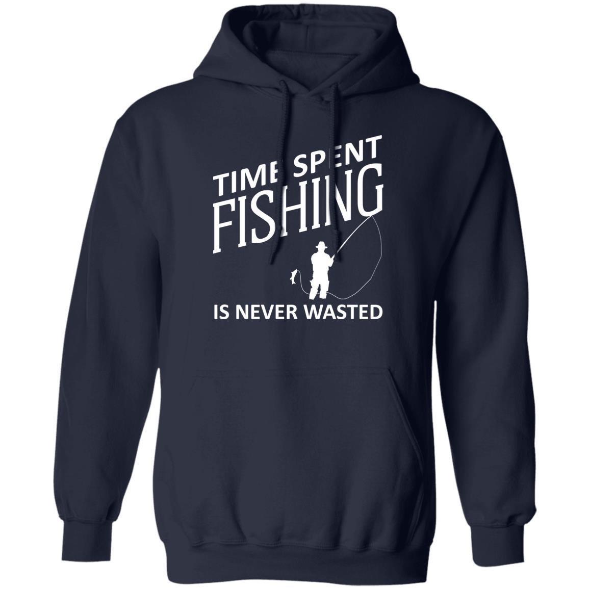 Time spent fishing pullover hoodie navy-w