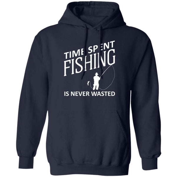 Time spent fishing pullover hoodie navy-w